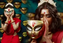 ankita mallick in durga looks