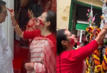Koel appeared in an interview with a sad mood after the puja.