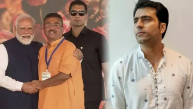 Abir Chatterjee, Arjun Chakrabarty, BJP Bengal, Suvendu Adhikari, West Bengal politics, Tollywood actors, Bengali film industry, Saptadingar Guptodhon, BJP government, Bengal election, আবির চট্টোপাধ্যায়, অর্জুন চক্রবর্তী, শুভেন্দু অধিকারী, বিজেপি সরকার, পশ্চিমবঙ্গ রাজনীতি, টলিউড অভিনেতা, বাংলা সিনেমা, সপ্তডিঙার গুপ্তধন, বিধানসভা নির্বাচন, ব্রিগেড শপথ